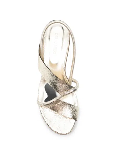 Del Carlo Cracked-effect Slingback Sandals In Multi