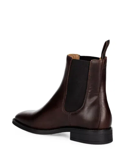 Gant Leather Elasticated-side Ankle Boots In Brown