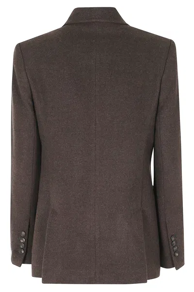 Eleventy Moro Double-breasted Peak Lapel Patch Pockets Wool Blazer In Animal Print