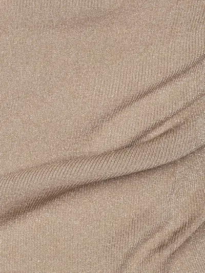 Max Mara Metallic-thread Ribbed Top In Neutral