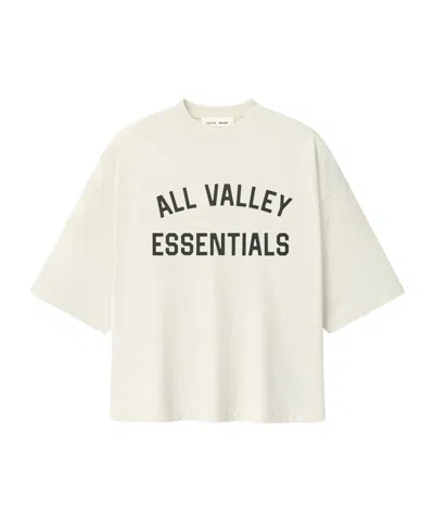 Essentials Merch Tee Logo-print Drop-shoulder T-shirt In White