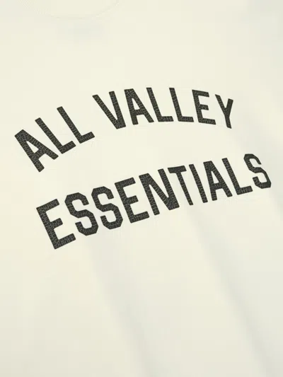 Essentials Merch Tee Logo-print Drop-shoulder T-shirt In White