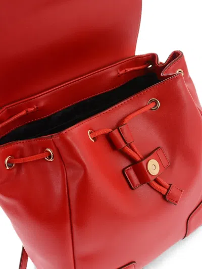 Moschino Logo-plaque Backpack In Red