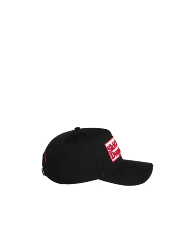 Dsquared2 Logo-patch Cotton Baseball Cap In Black