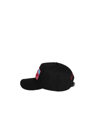 Dsquared2 Logo-patch Cotton Baseball Cap In Black