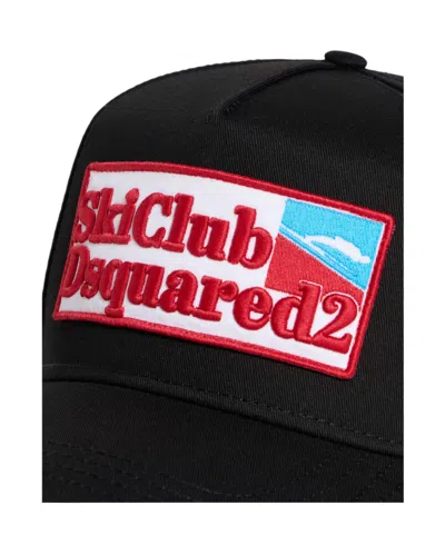 Dsquared2 Logo-patch Cotton Baseball Cap In Black