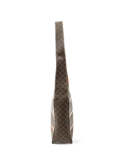 Celine Macadam Fold-over Shoulder Bag In Brown