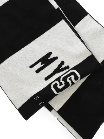 Msftsrep Striped-pattern Embroidered-logo Scarf In Multi