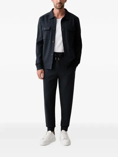 Joop Logo-patch Drawstring Track Pants In Blue