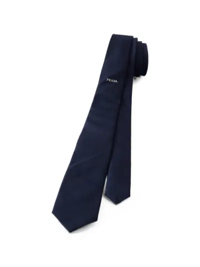 Prada Silk Tie In Blue