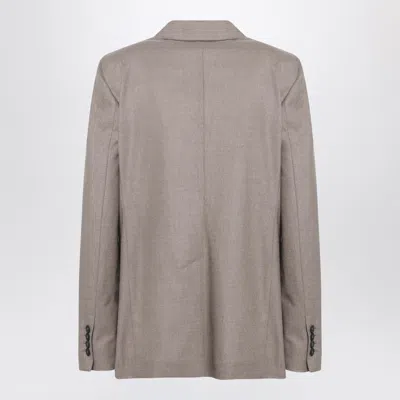 Max Mara Single Breasted Jacket Notch Lapel Pockets In Deep Khaki