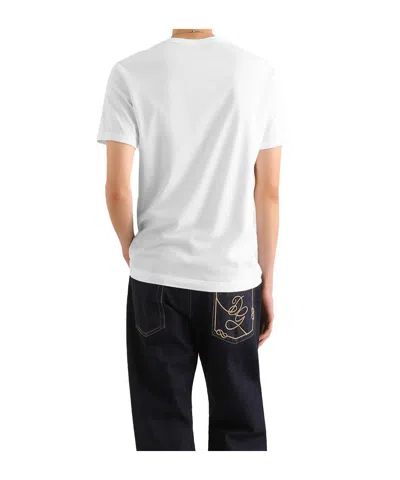 Dolce & Gabbana Cotton T-shirt With Patch Logo On The Front In White