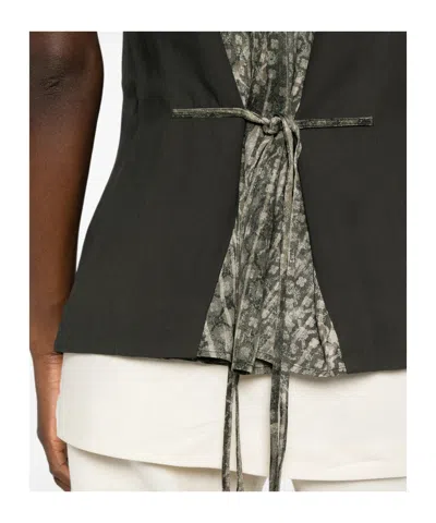 Ziggy Chen Patterned-panel Vest In Green