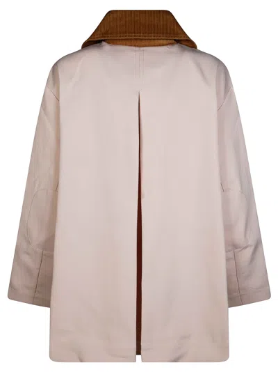 Ganni Multicolor Polyester Full-length Jacket In Brown