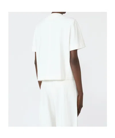 Max Mara Crew Neck Jacket In White