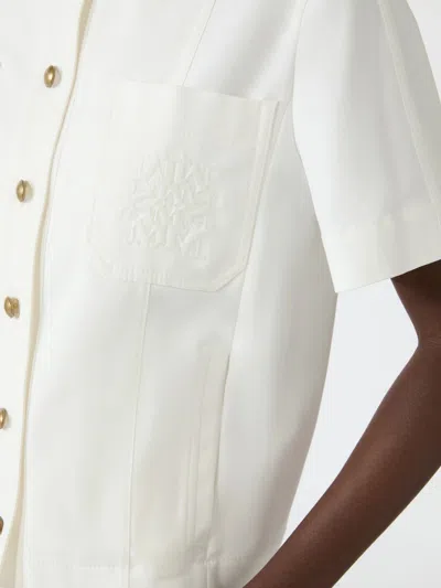 Max Mara Crew Neck Jacket In White