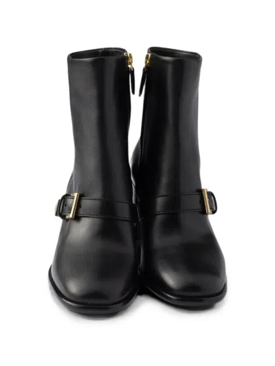 Prada Leather Booties In Black