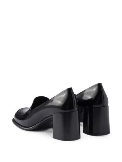 Prada Patent Leather Loafer Pumps In Black