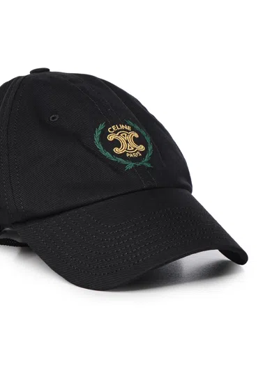 Celine Logo Hat In Black