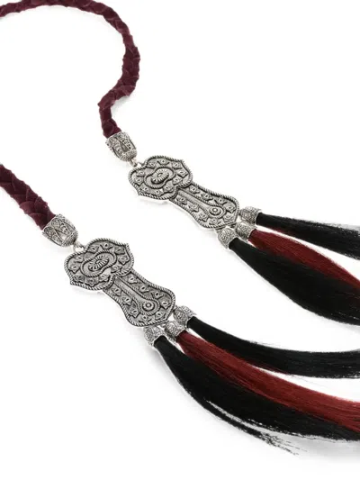 Dsquared2 Maroon Braided Adjustable Belt In Multi