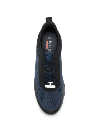 Bugatti Mesh-panel Logo-patch Sneakers In Blue