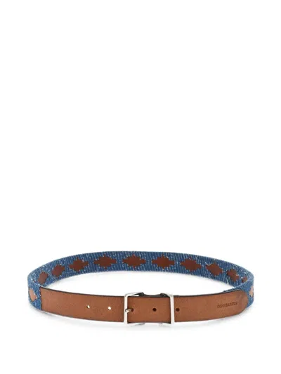 Dsquared2 Leather Belt In Blue