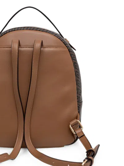 Liu •jo Monogram-print Backpack In Brown