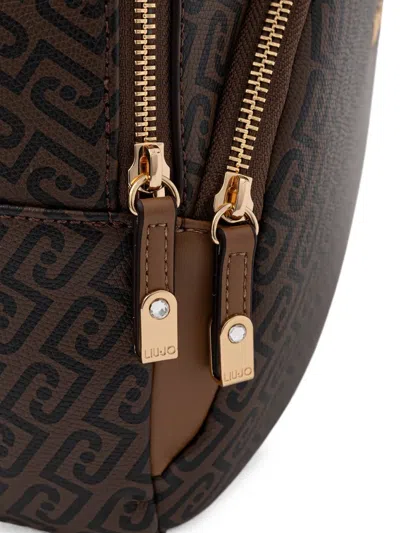 Liu •jo Monogram-print Backpack In Brown