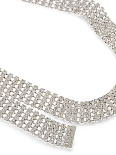 Dsquared2 Crystal-embellished Belt In Silver