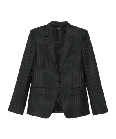 Tom Ford Pinstripe-pattern Single-breasted Blazer In Black