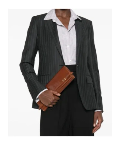 Tom Ford Pinstripe-pattern Single-breasted Blazer In Black