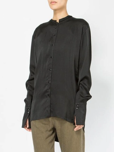 Shop Ilaria Nistri Collarless Shirt In Black