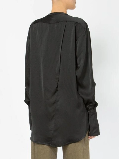 Shop Ilaria Nistri Collarless Shirt In Black