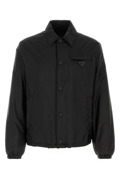 Prada Re-nylon Blouson Jacket In Black
