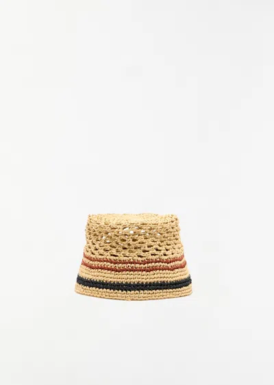 Plan C Raffia Hat In Brown
