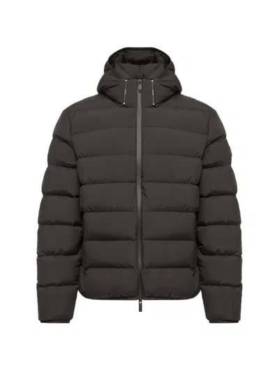 Moncler Arajoki Longue Saison Short Down Jacket In Brown