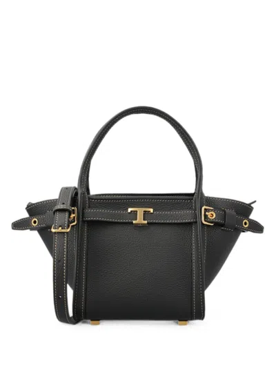 Tod's T Timeless Pebbled Leather Backpack In Black