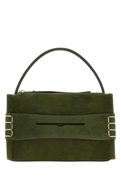 Jw Anderson W Anderson Womens Khaki Loafer Suede Shoulder Bag In Green