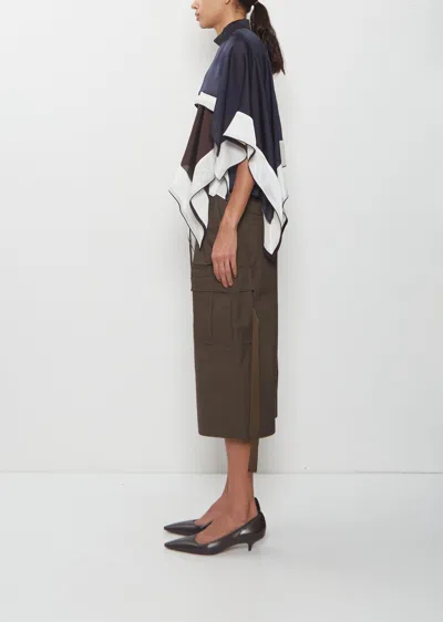 Sacai Satin X Chiffon Pullover In Black