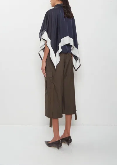 Sacai Satin X Chiffon Pullover In Black