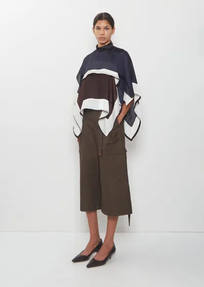 Sacai Satin X Chiffon Pullover In Black