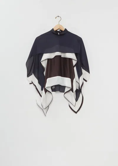Sacai Satin X Chiffon Pullover In Black