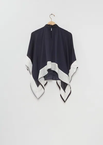 Sacai Satin X Chiffon Pullover In Black