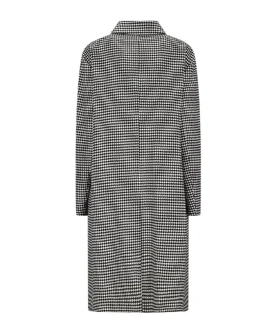 Lardini Houndstooth Wool Coat In Multi