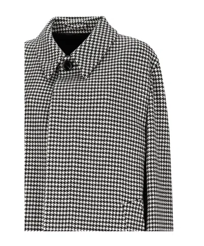 Lardini Houndstooth Wool Coat In Multi