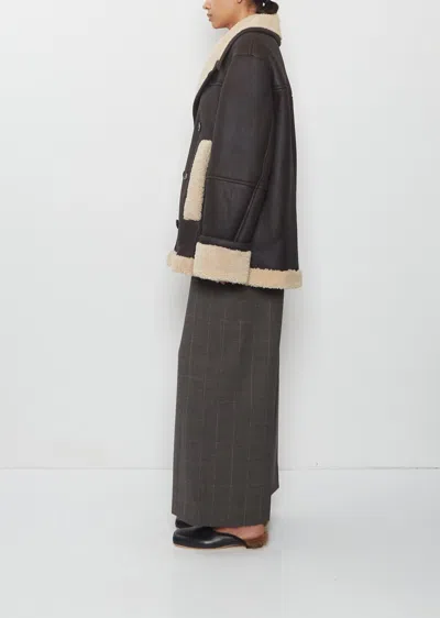 Simone Rocha Shearling Aviator Jacket In Multi