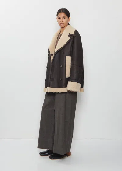 Simone Rocha Shearling Aviator Jacket In Multi