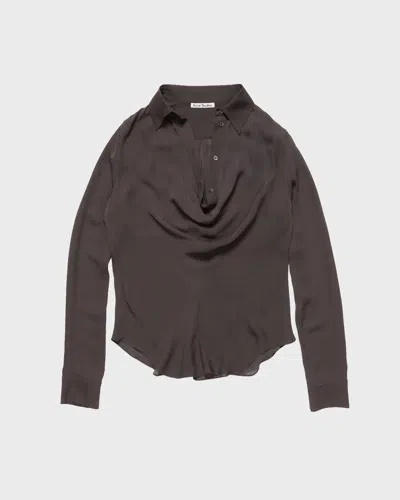 Acne Studios Silk Blouse With Cowl Neck In Multi