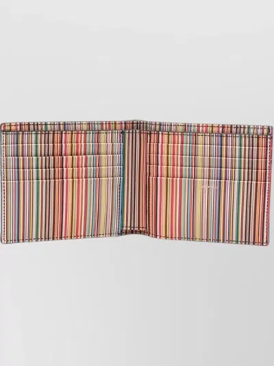 Paul Smith Leather Bifold Wallet Horizontal Folding Design In Black