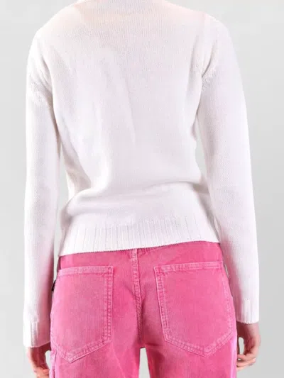 Dondup Crew Neck Knit Sweater Long Sleeves In White
